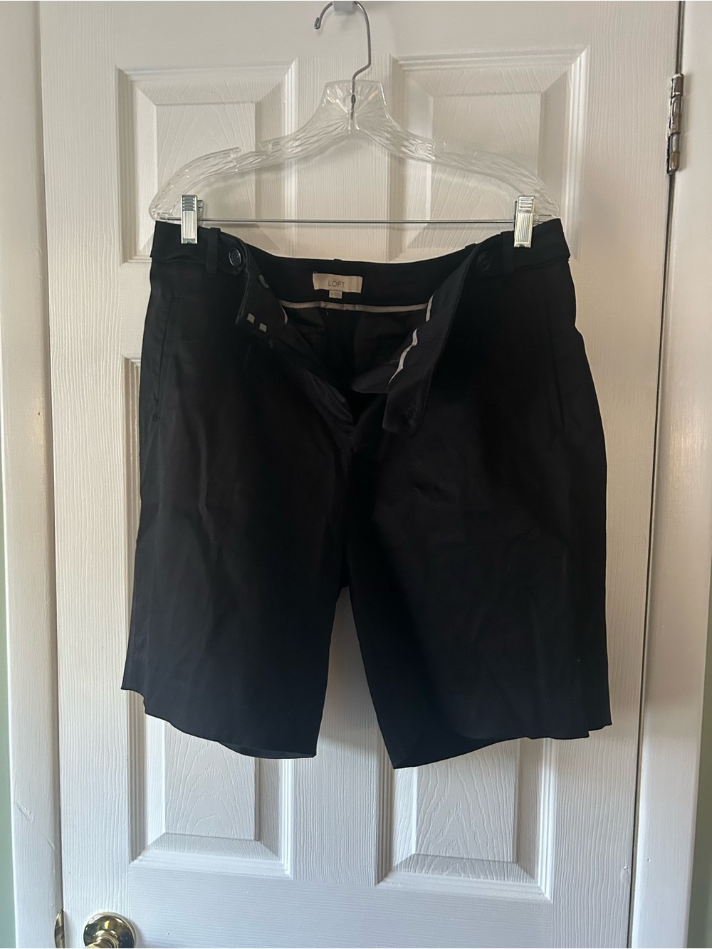 LOFT Black womens Chino Bermuda Shorts